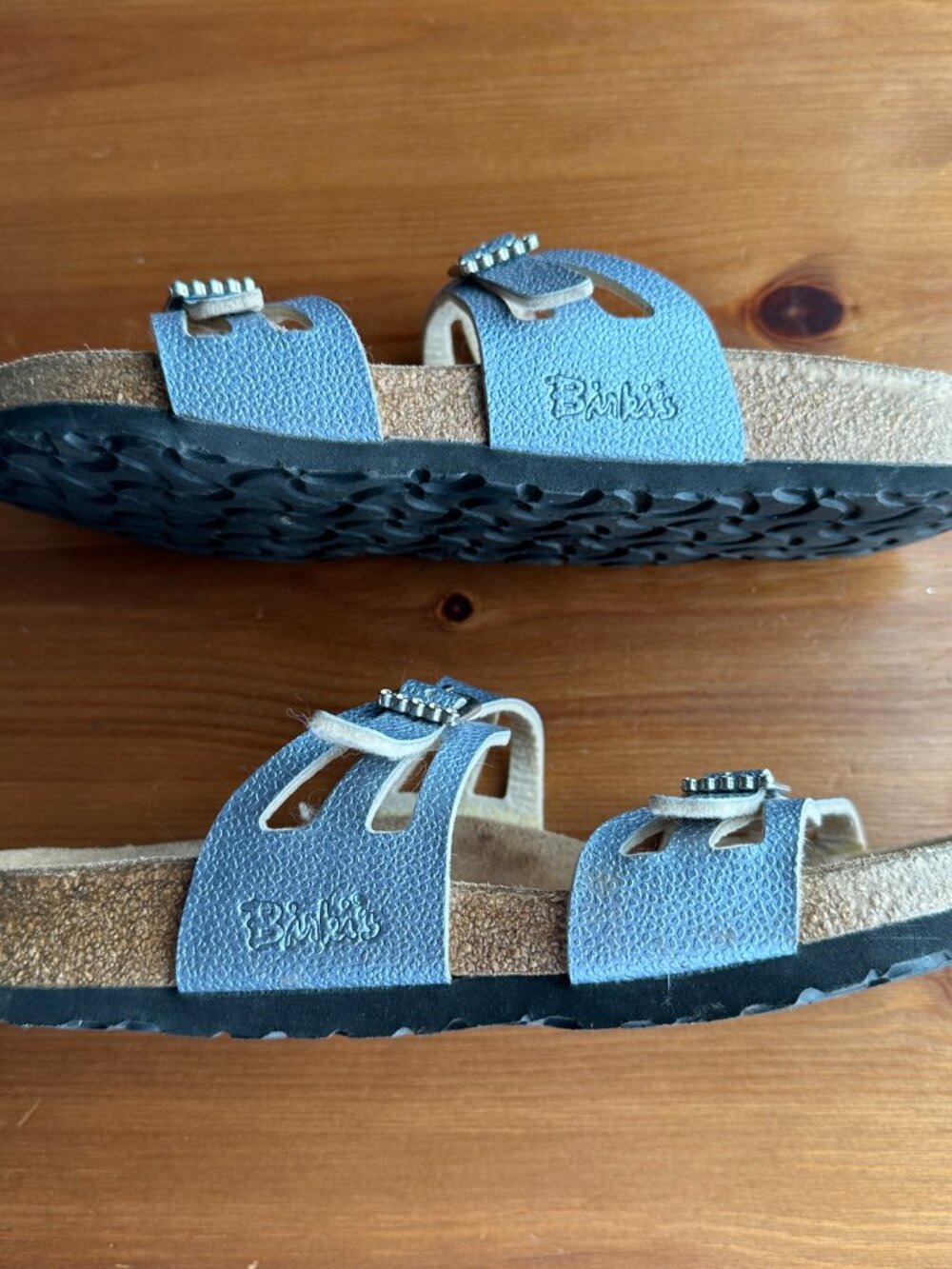 EUC Birkenstock Birki's Silver Metallic Crystal Buckle Granada Sandals - 7/EU 38 - Picture 8 of 12